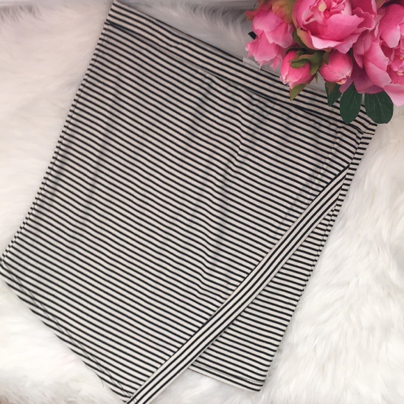 kirious Dresses & Skirts - Final price 🌟NWOT Stripe fauxwrap assym skirt